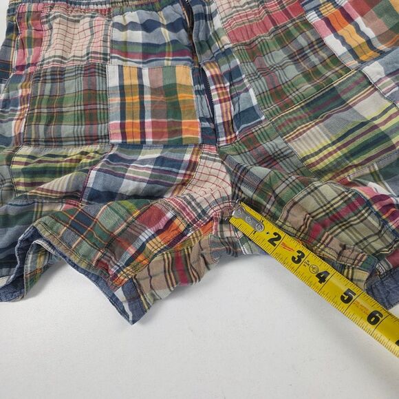 Polo Ralph Lauren Patchwork Madras Shorts 6" Mens‎ Size Large Drawstring - Picture 5 of 8